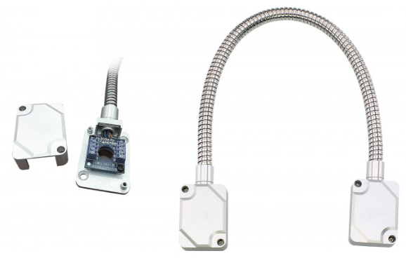 STP-SPDL03-WIRED - Pre-wired surface armoured door loop aluminium end caps