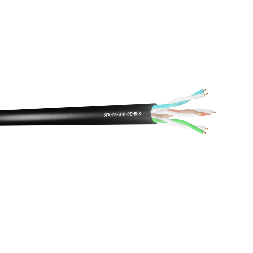 SFXC6-UTP-PE-BLK-305 - 305m CAT6 4PR UTP Black PE