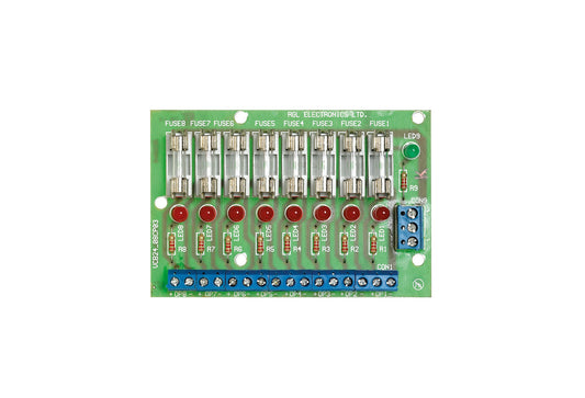 STP-8WAY - PCB board with 8 individual fused 0.5 amp outputs