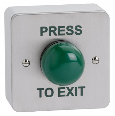 STP-SPB004S - Surface green dome stainless steel exit button