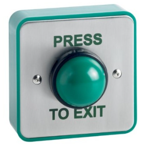 STP-SPB004S(W) - Surface green dome stainless steel weatherproof exit button