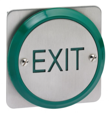 STP-SPB008 - 85mm round green weatherproof exit button